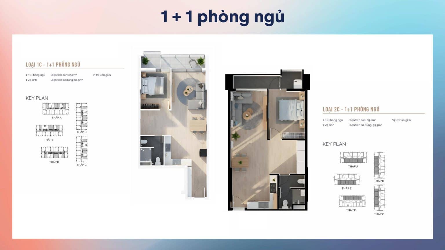 Diện tích: 65m2